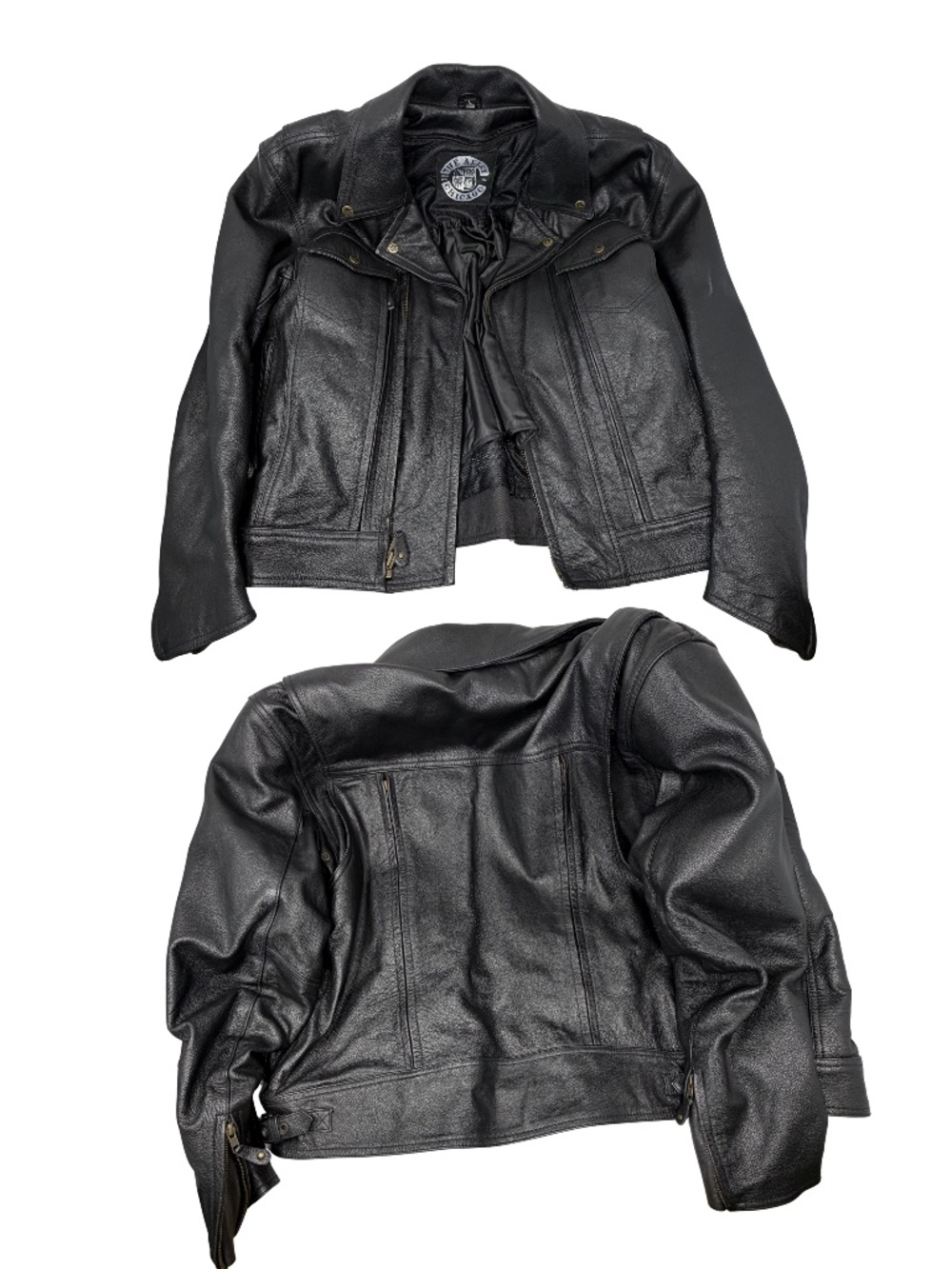 The Alley Chicago Genuine Leather Motorcycle Jacket - Black